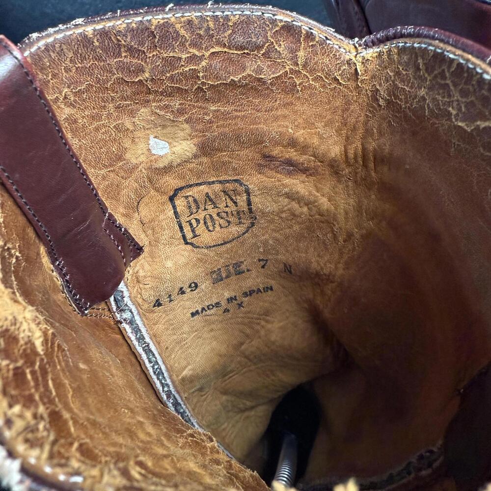 Dan Post 4149 Burgundy Leather Western Cowboy Boots Womens Size 7 N - Picture 6 of 7